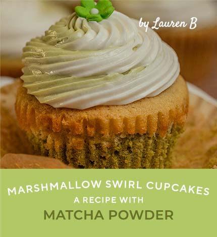Matcha Recipe: Matcha Marshmallow Swirl Cupcakes