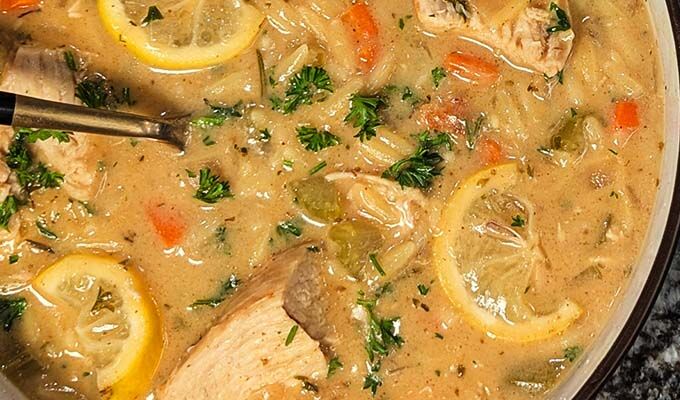 Lemon Chicken Orzo Soup
