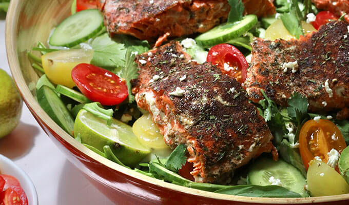 Baked Salmon Salad