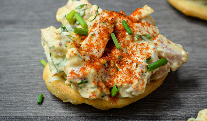 Egg Salad Cracker Bites