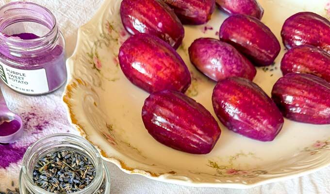 Glazed Lavender Madeleines