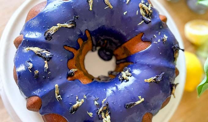 Marbled Lemon Butterfly Pea Cake