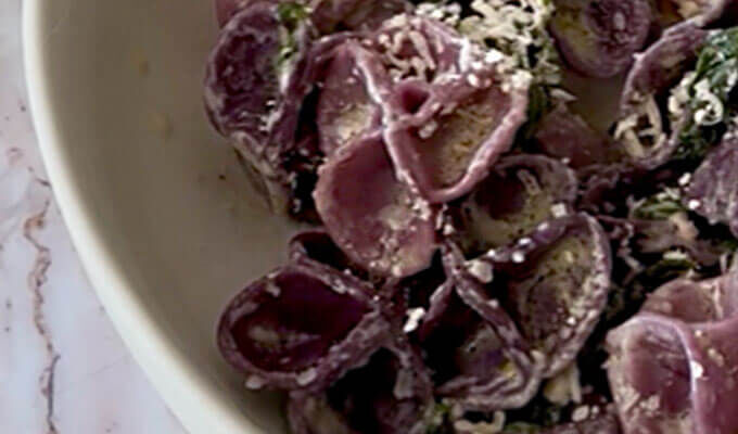 Lilac Spinach Pasta 