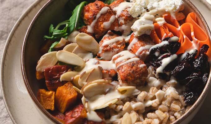 Chili-Maple Salmon Grain Bowl