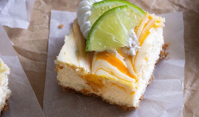 Mango Lime Cheesecake Bars