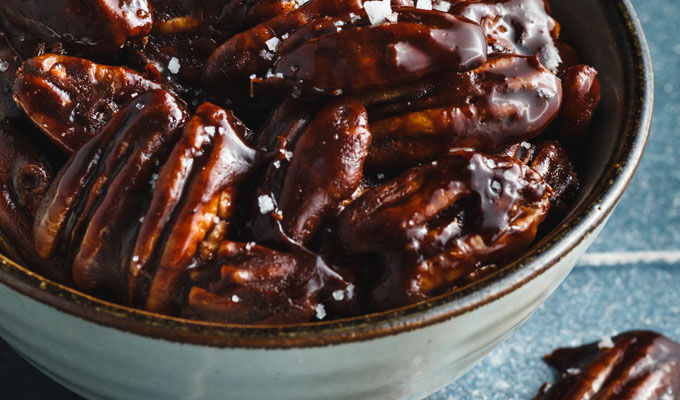 Maple Cacao Spiced Pecans