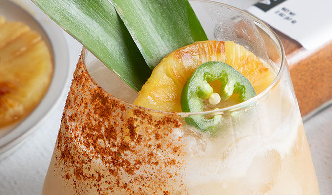 Spicy Grilled Pineapple Al Pastor Margarita 