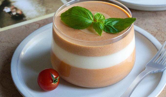 Tomato and Goat Cheese Panna Cotta