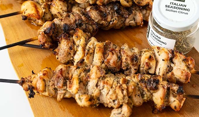 Lemon Pepper Chicken Skewers