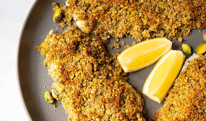 Pistachio-Crusted Sea Bass