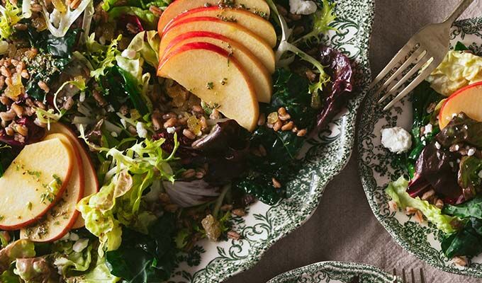 Winter Greens and Apple Salad